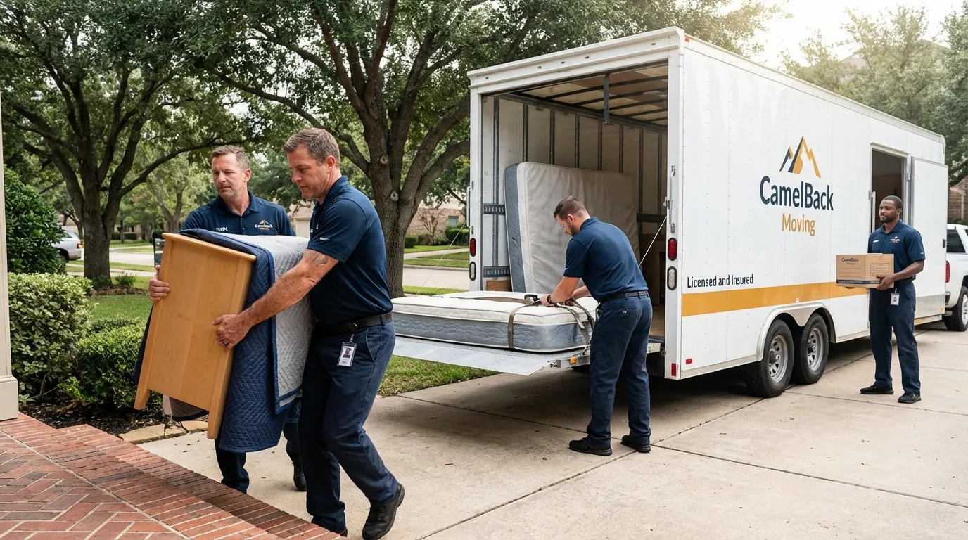 Crew loading residential truck for cross-state move from Beloit, KS